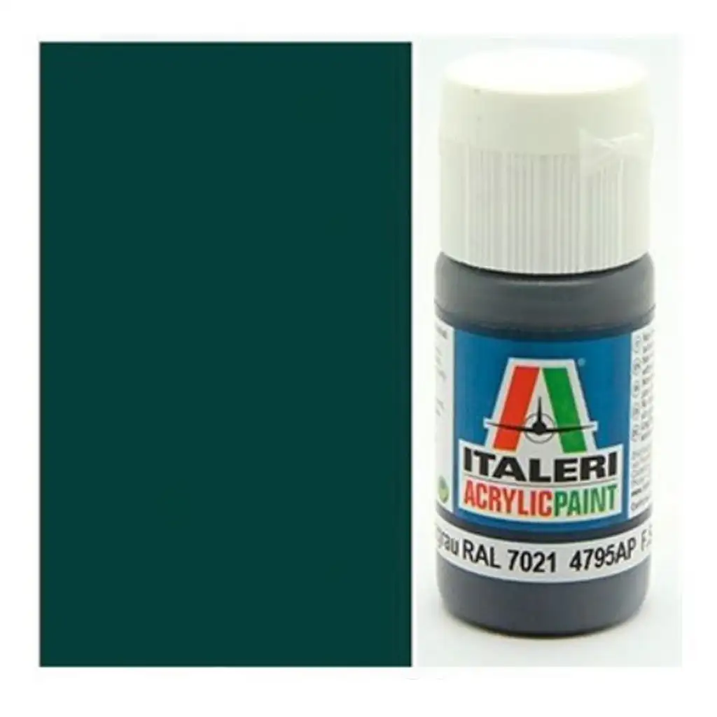 Italeri Flat Pz. Schwarzgrau RAL 7021 (4795AP) – Матова броня сива моделна боя 20ml изображение 1