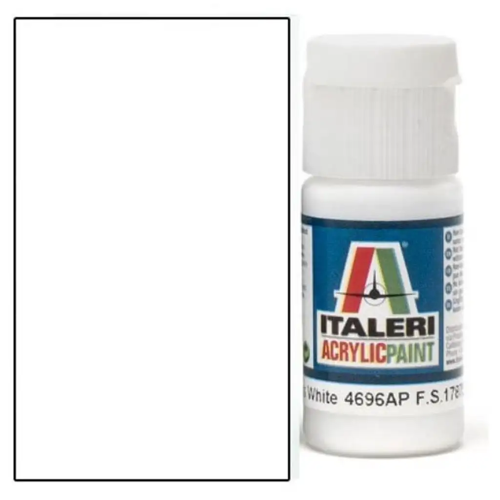 Italeri Gloss White (4696AP) - Гланцово бяло моделно боя 20ml изображение 1