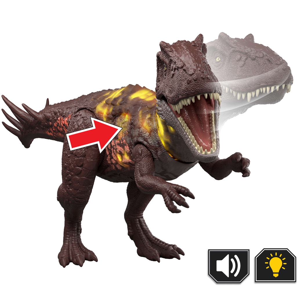 Jurassic World: Метриакантозавър атакуващ динозавър със звук и светлина – Mattel изображение 3