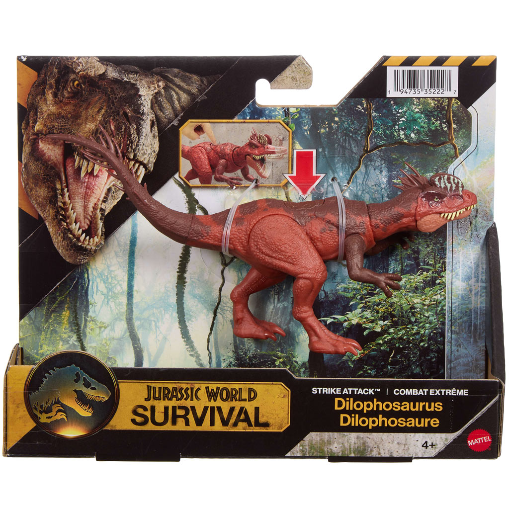 Jurassic World: Нападателен динозавър Дилофозавър - Mattel изображение 1