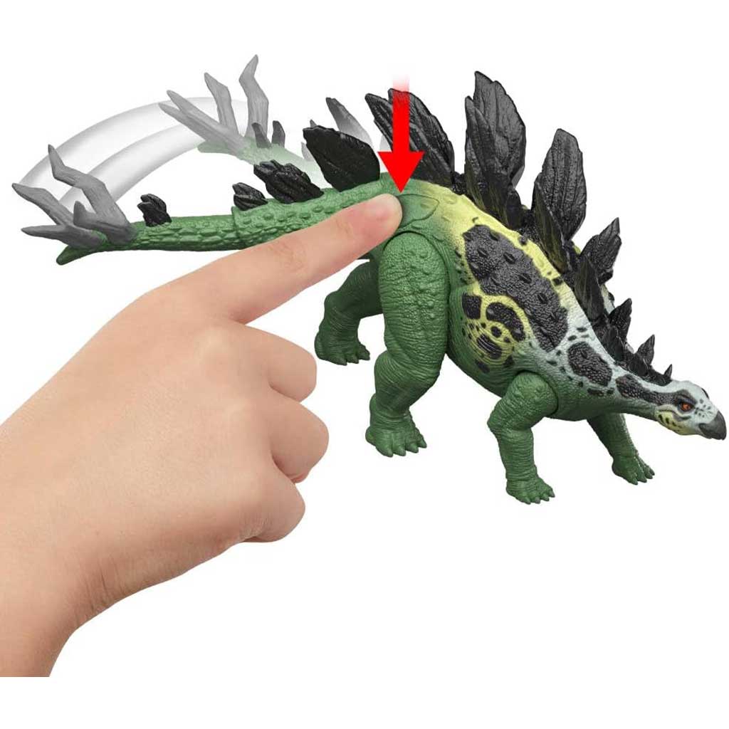 Jurassic World: Огромен атакуващ Стегозавър динозавър с звук - Mattel изображение 3