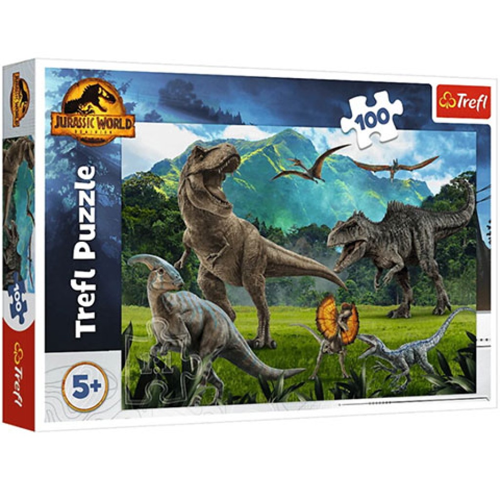 Jurassic World: Пъзел с динозаври от Jurassic Park 100 части - Trefl изображение 1