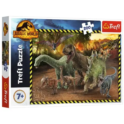 Jurassic World: Пъзел с динозаври от Jurassic Park 200 части - Trefl изображение 1