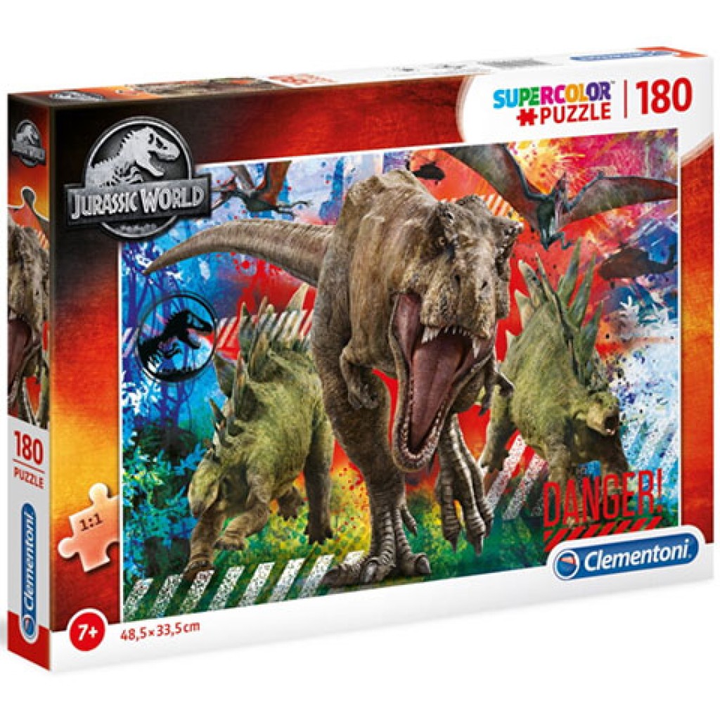 Jurassic World Supercolor 180 части пъзел - Clementoni изображение 1