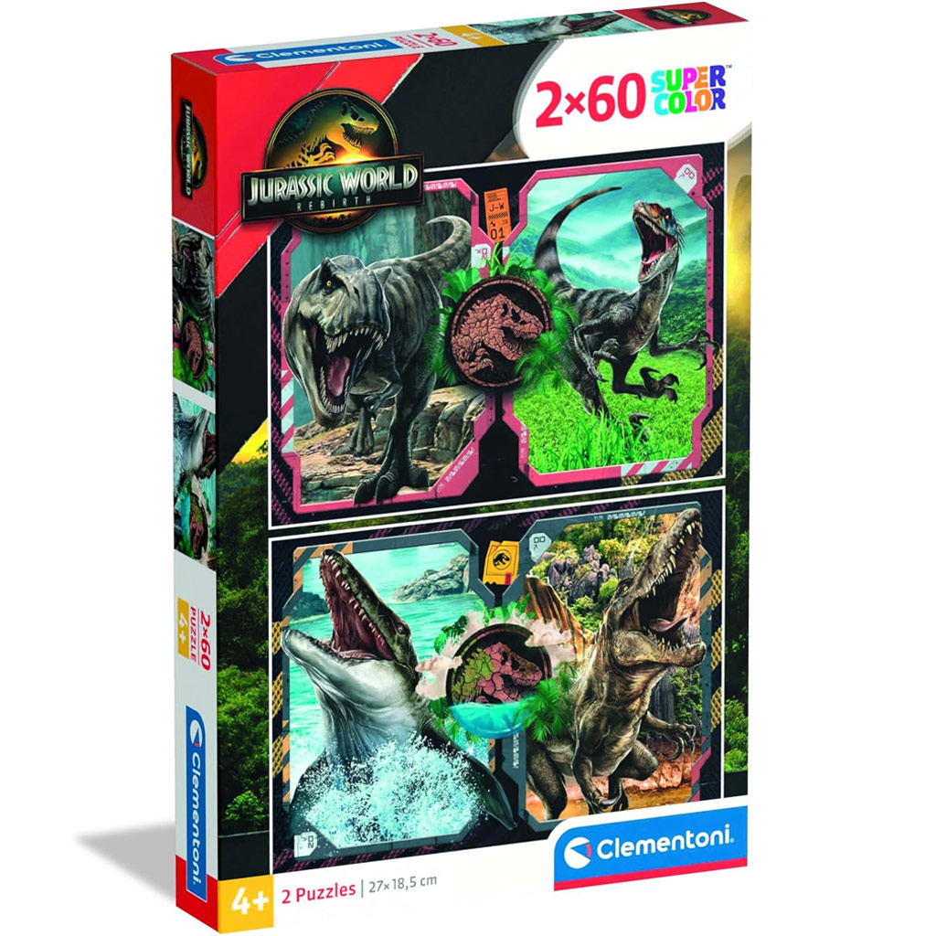 Jurassic World възраждане 2x60бр. Supercolor пъзел - Clementoni изображение 1