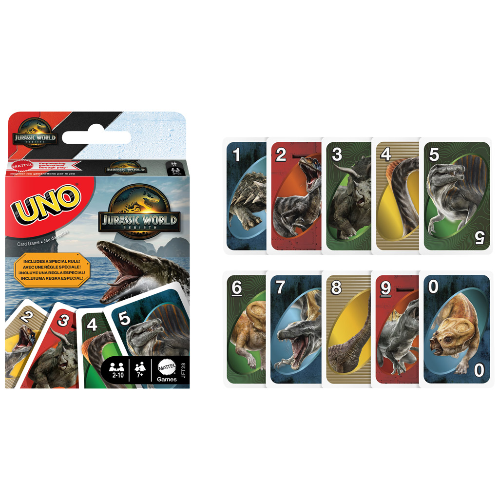 Jurassic World: Възраждане UNO настолна игра - Mattel изображение 3