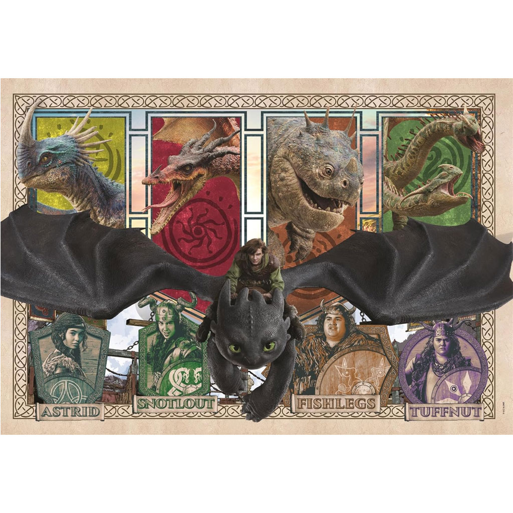 Как да си отгледаш дракона: пъзел с дракони и герои от 300 части - Clementoni изображение 2