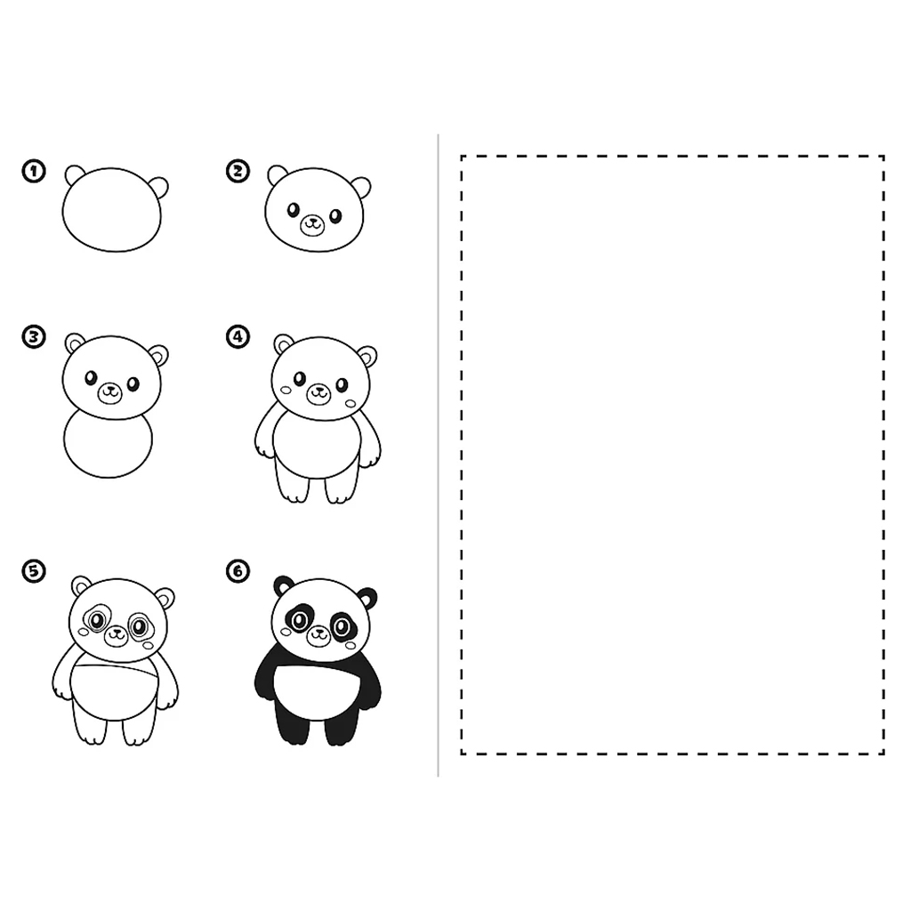 Kawaii училище за рисуване учи да рисуваш стъпка по стъпка работна тетрадка - Trefl изображение 3