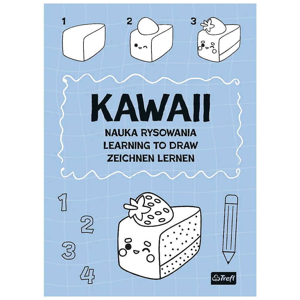 Kawaii училище за рисуване учи да рисуваш стъпка по стъпка работна тетрадка - Trefl изображение 1