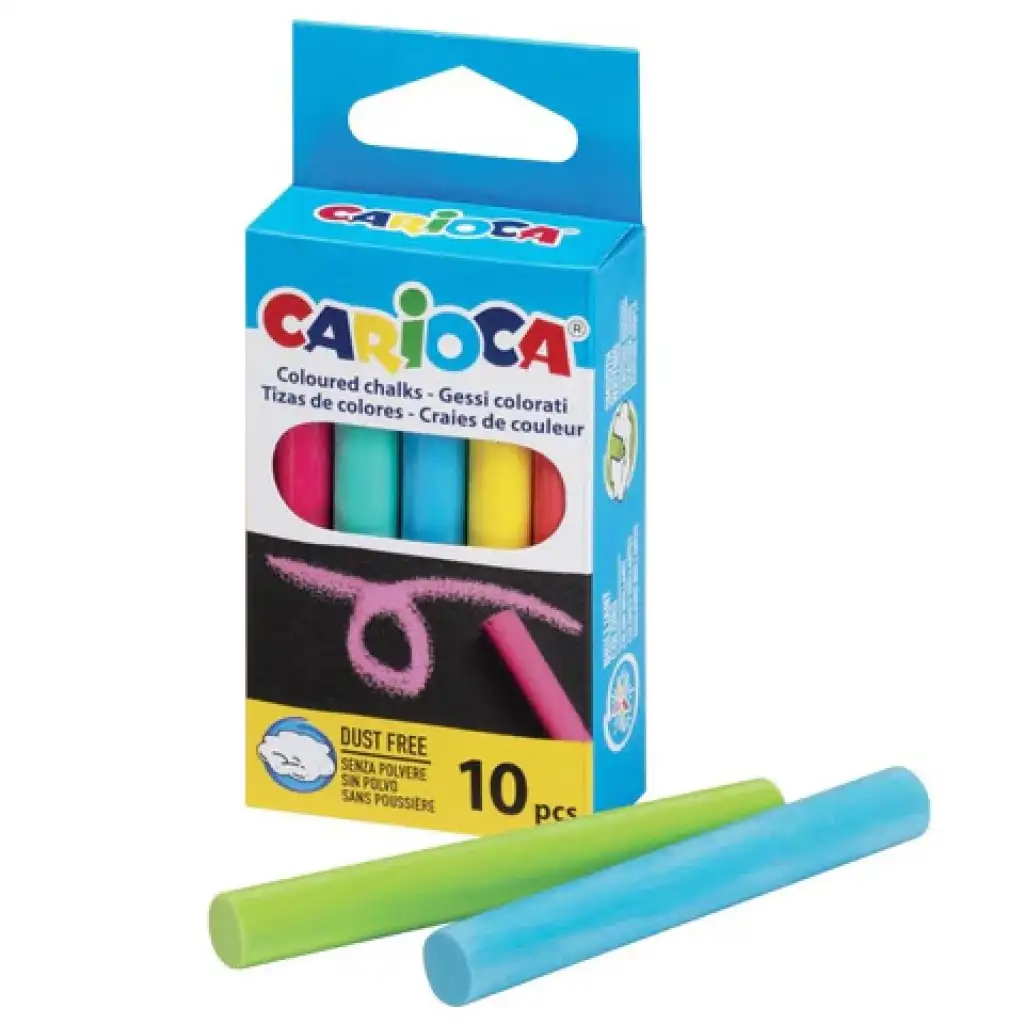 Комплект цветни тебешири 10 броя - Carioca изображение 1