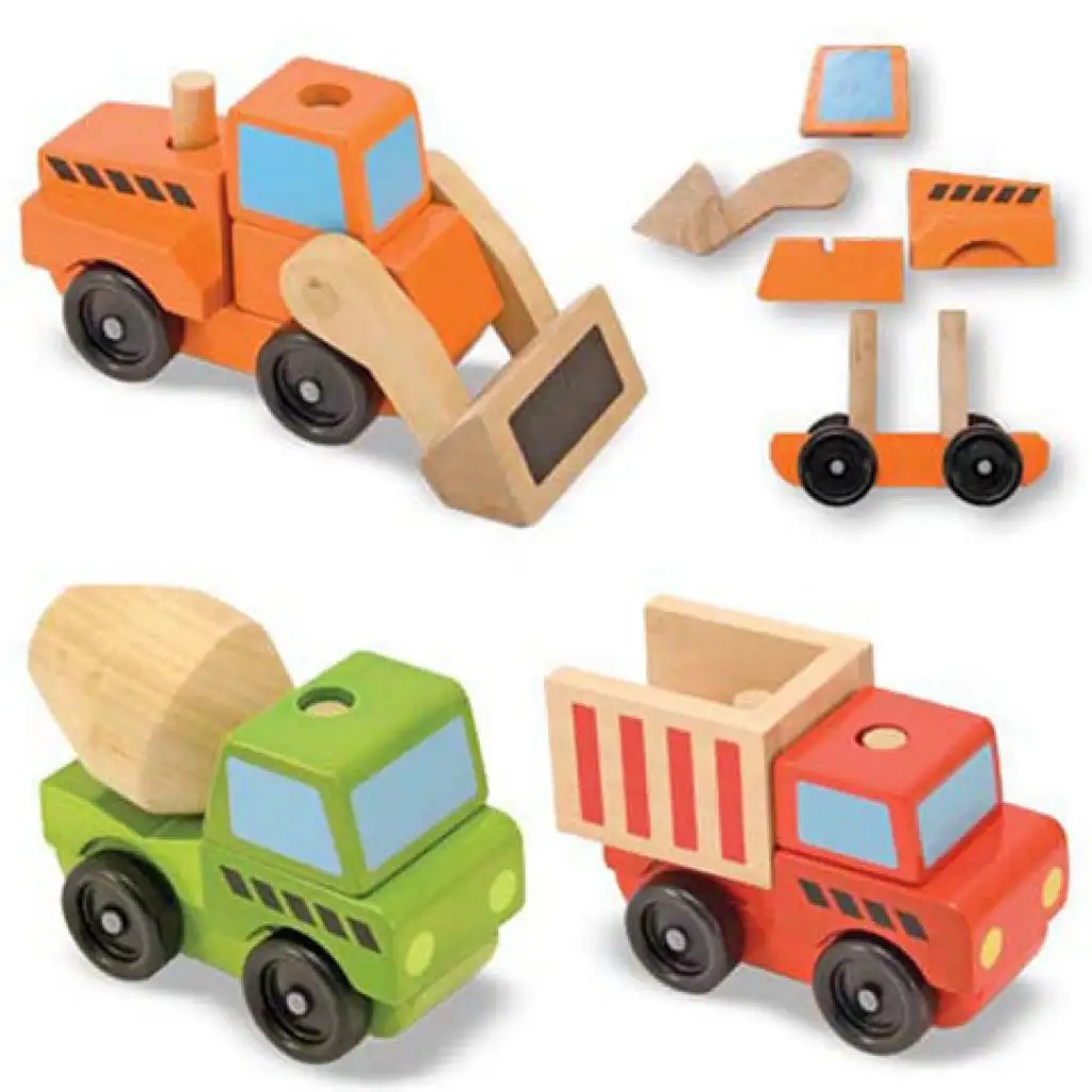 Комплект дървени строителни превозни средства - Melissa & Doug изображение 2