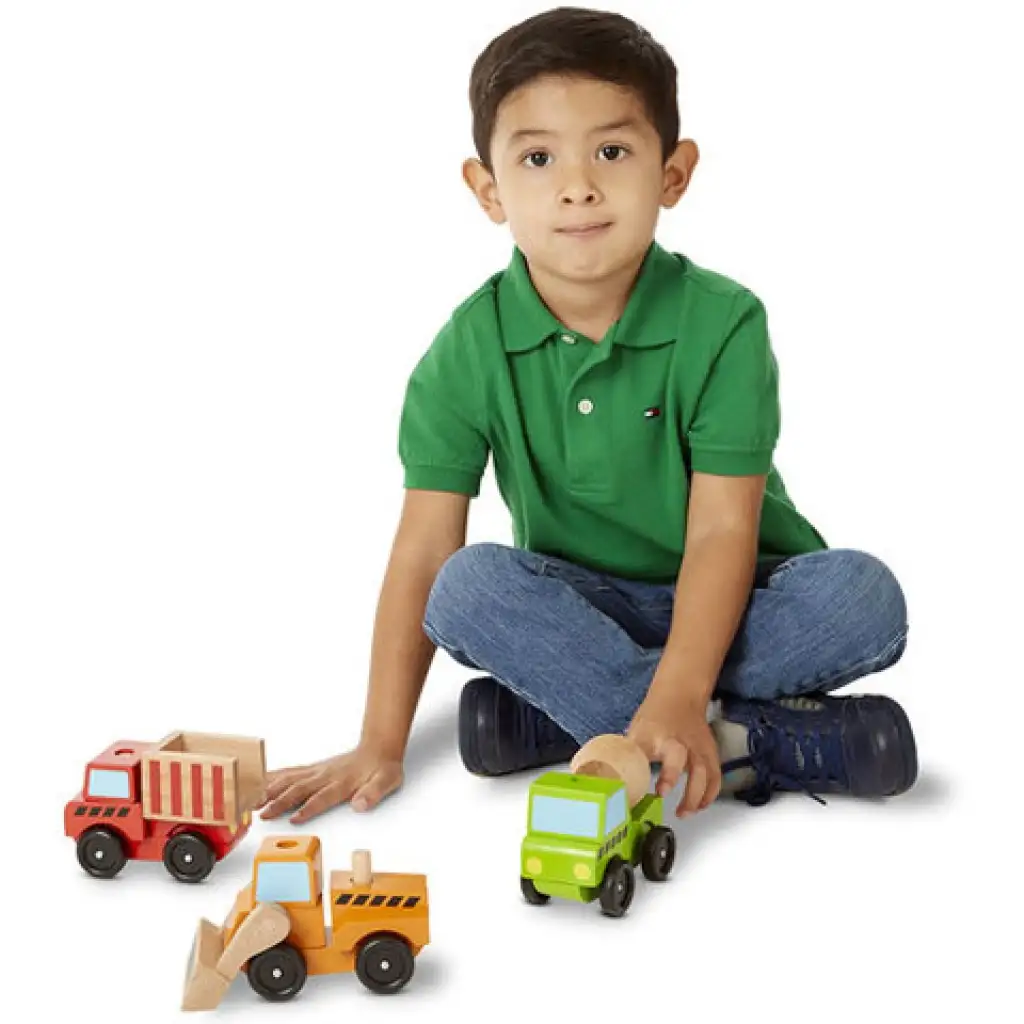 Комплект дървени строителни превозни средства - Melissa & Doug изображение 3
