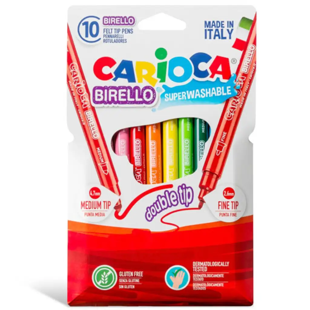 Комплект двустранни флумастери 10бр - Carioca изображение 2