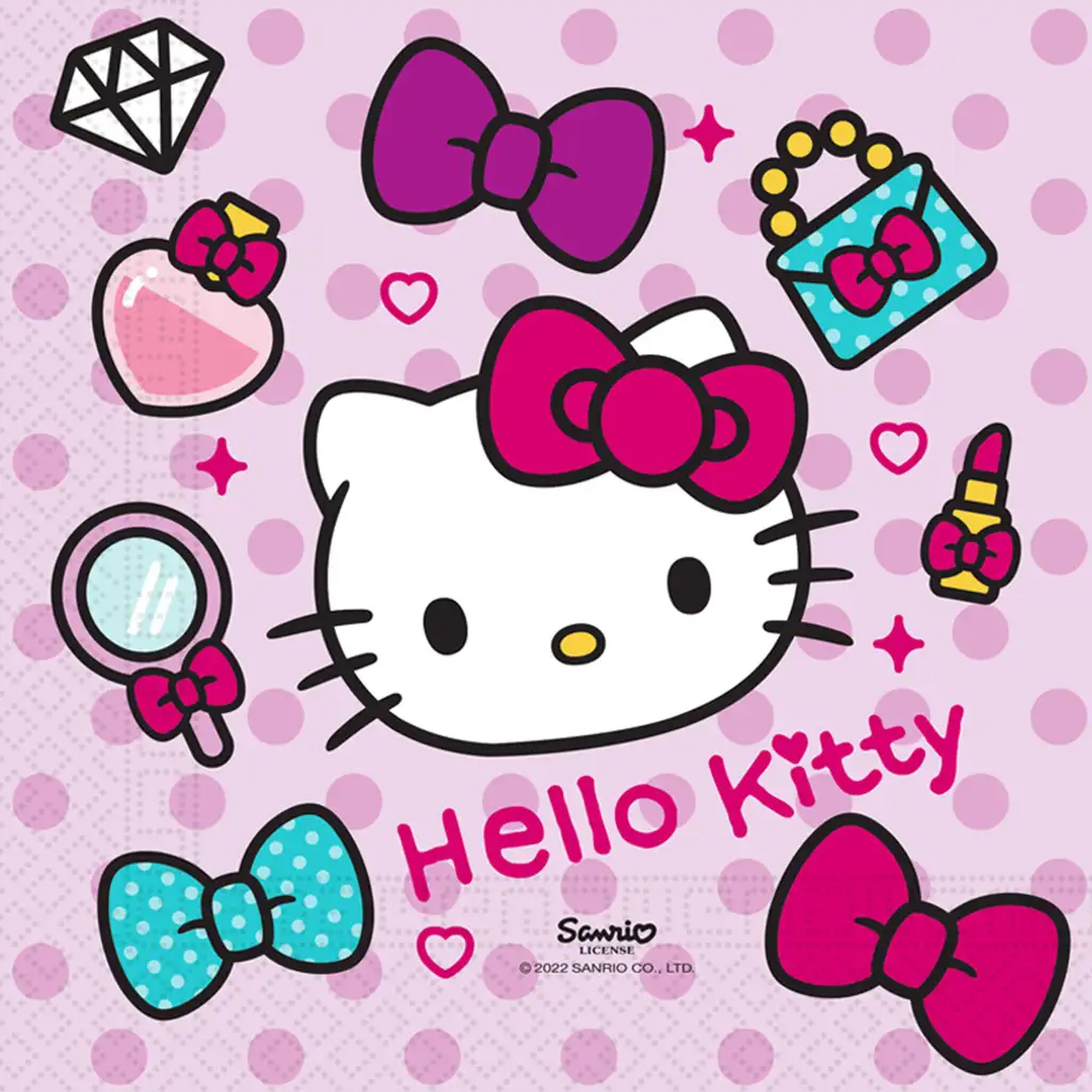 Комплект хартиени салфетки Hello Kitty – 2-слоен, 33x33 см, 20бр изображение 1