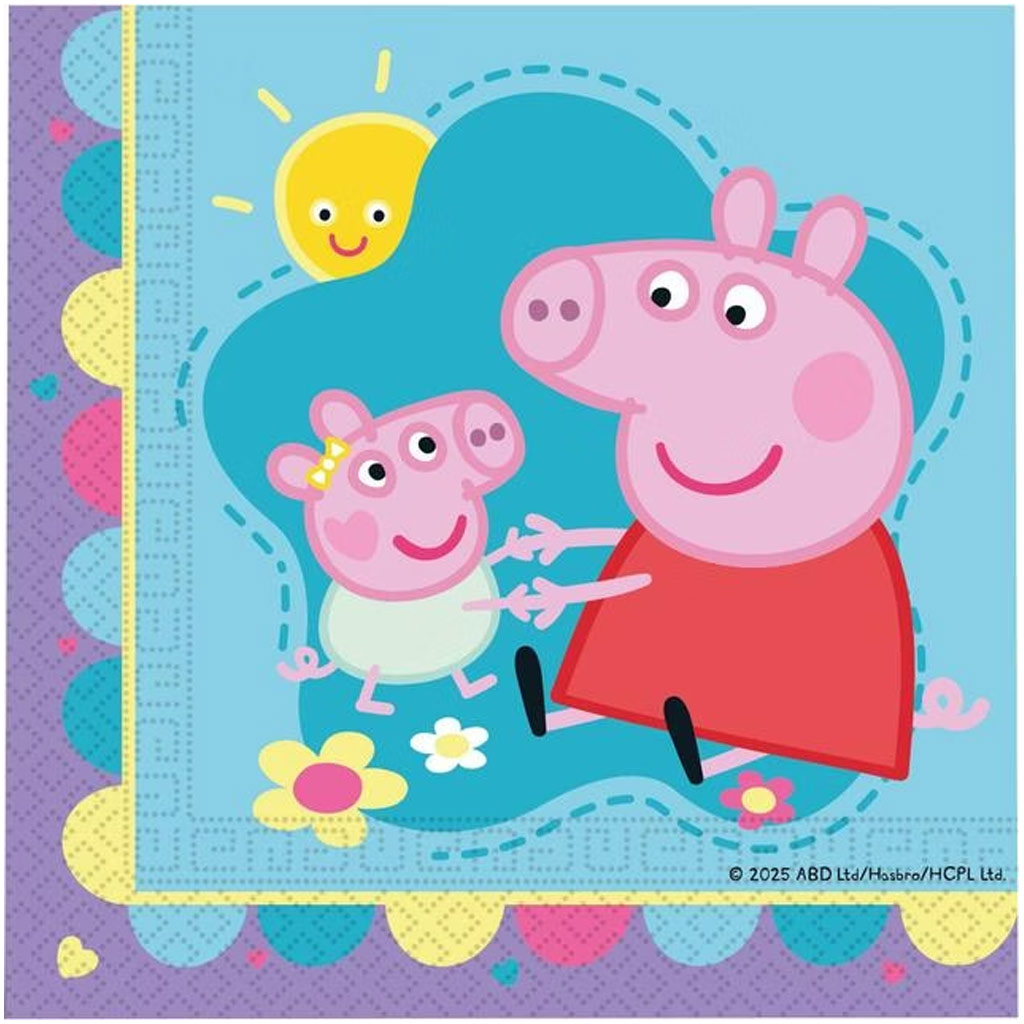 Комплект хартиени салфетки Peppa Pig - 2-слойни, 33x33см, 20бр изображение 1