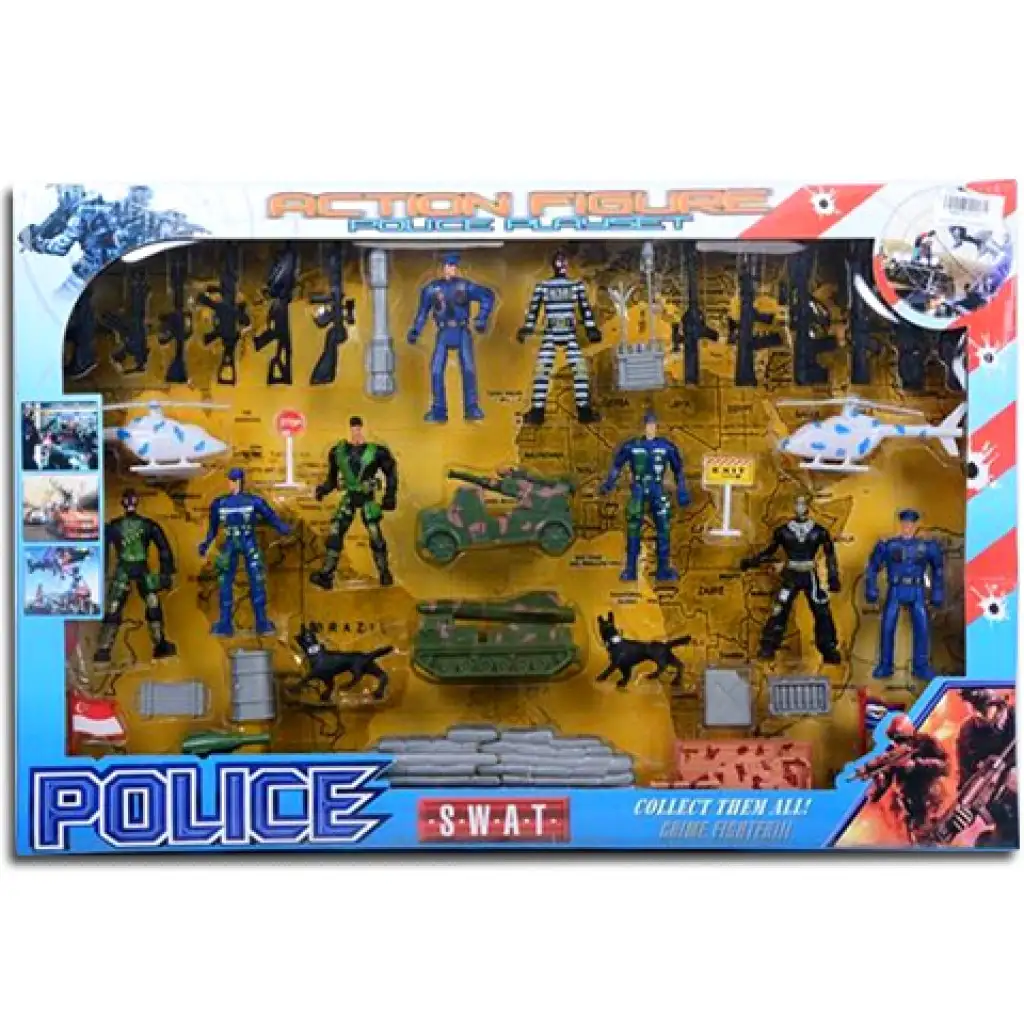 Комплект играчки фигури на SWAT полицията изображение 1