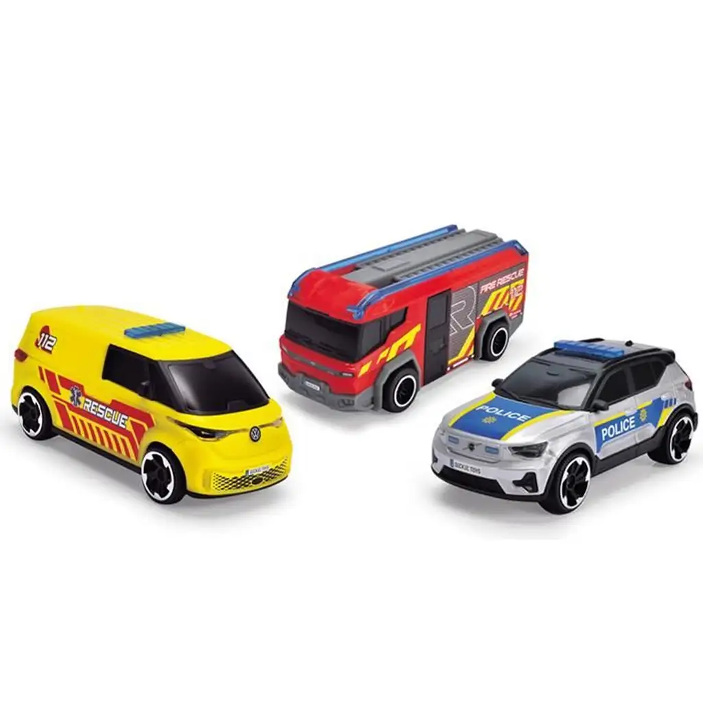 Комплект от 3 аварийни превозни средства - Dickie Toys изображение 2