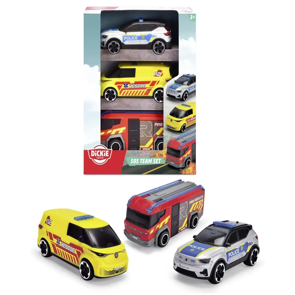 Комплект от 3 аварийни превозни средства - Dickie Toys изображение 1