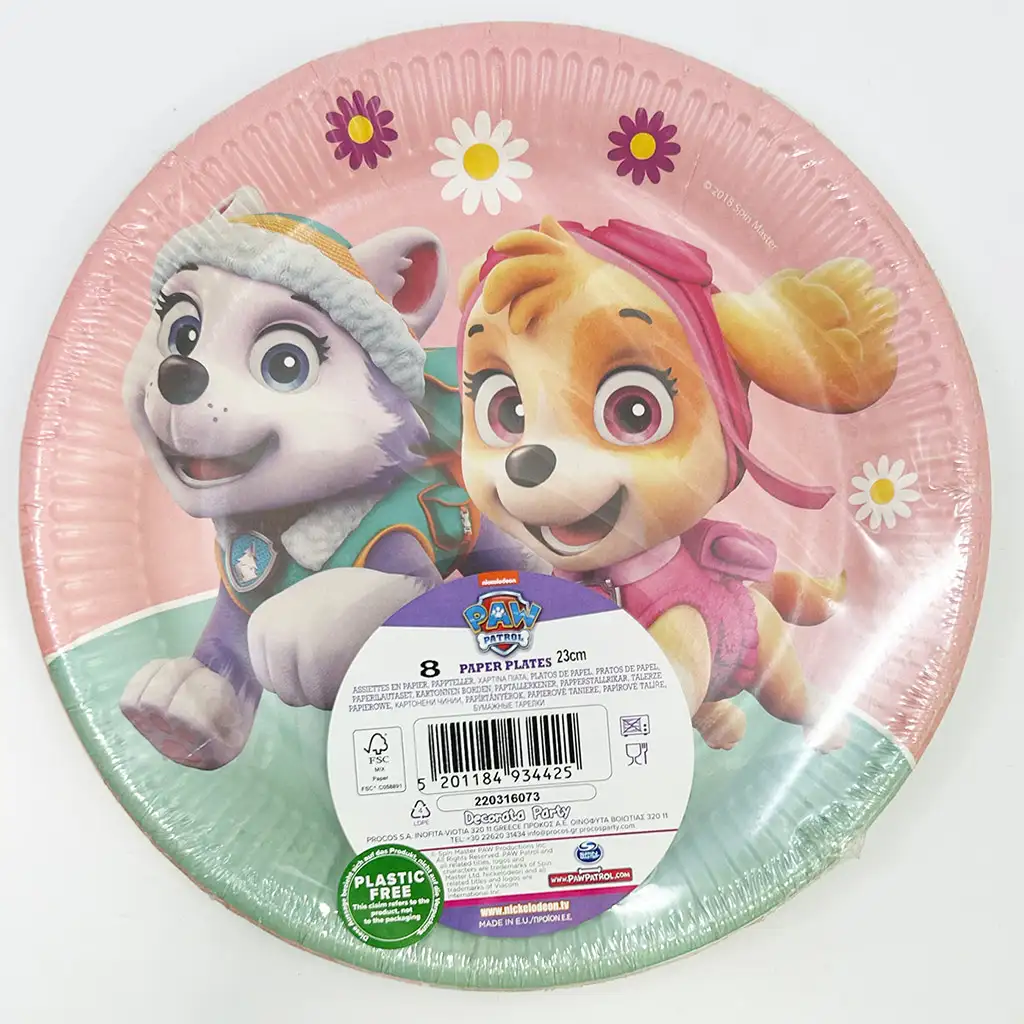 Комплект от 8 броя чинии с мотиви на Everest и Sky от Paw Patrol изображение 1