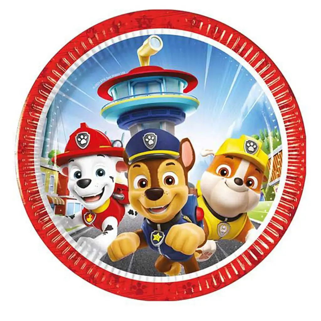 Комплект от 8 броя хартиени чинии Paw Patrol с диаметър 20 см изображение 1