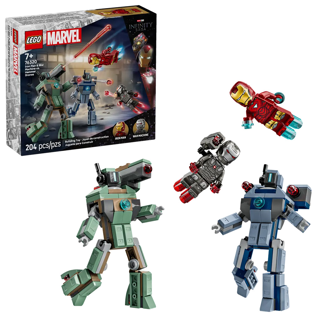 LEGO® Marvel: Железният човек и Военен самолет срещу Хамър-дронове (76320) изображение 1