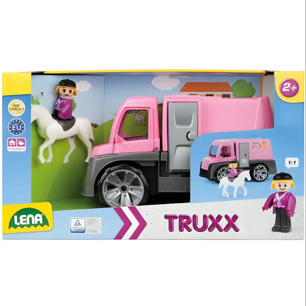 LENA: Truxx Розов конен транспортен автомобил с кон и фигурка изображение 1
