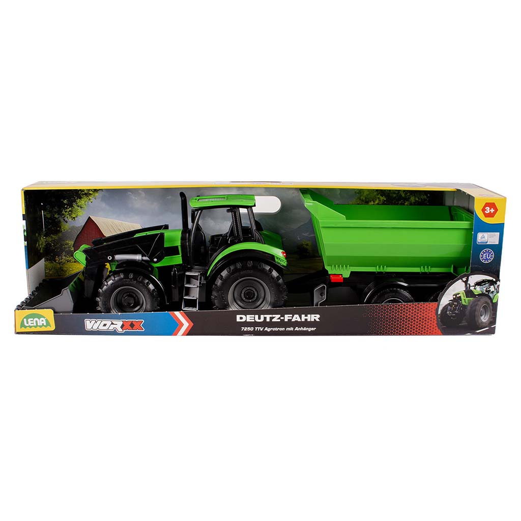 LENA: Worxx Deutz-Fahr Agrotron 7250 TTV трактор с ремарке в кутия 74см изображение 1