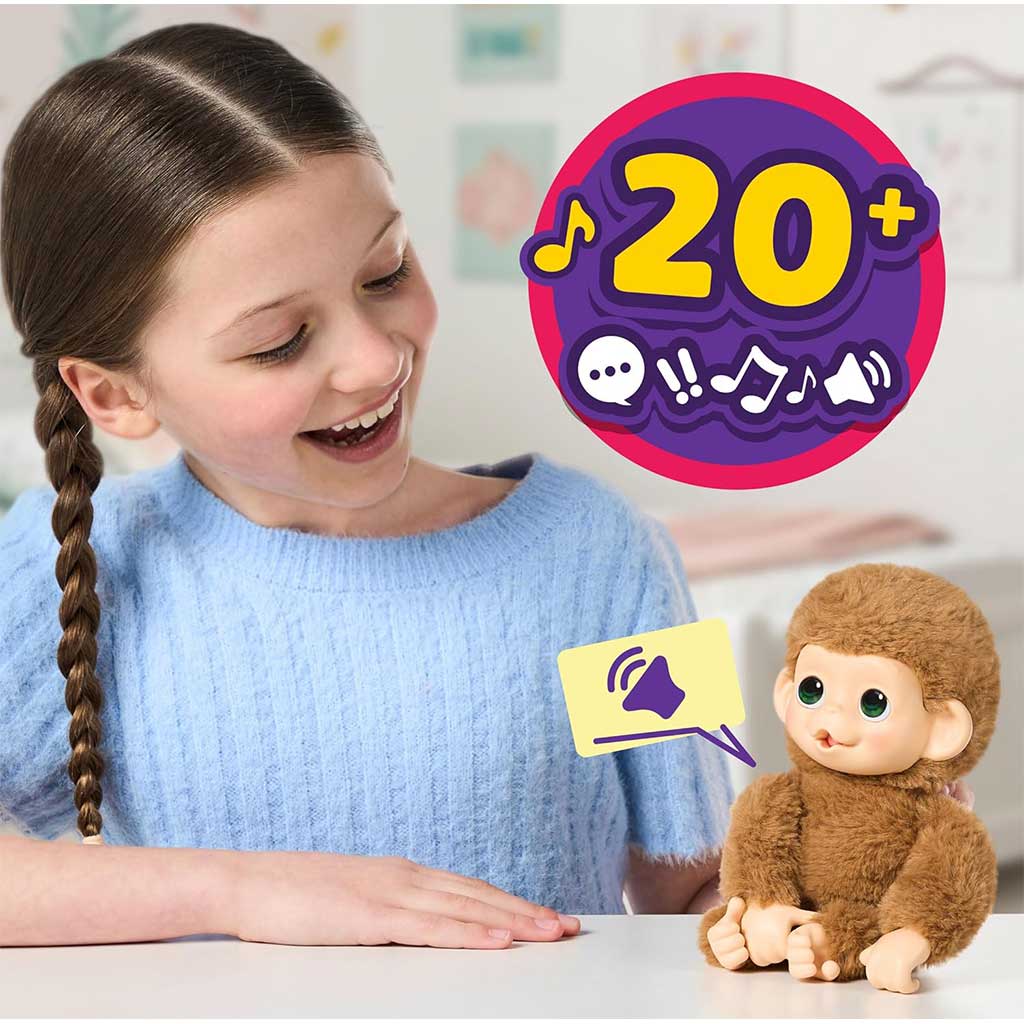 Little Live Pets: Mini Maki Pepi Peach интерактивен кремаво маймунче изображение 4