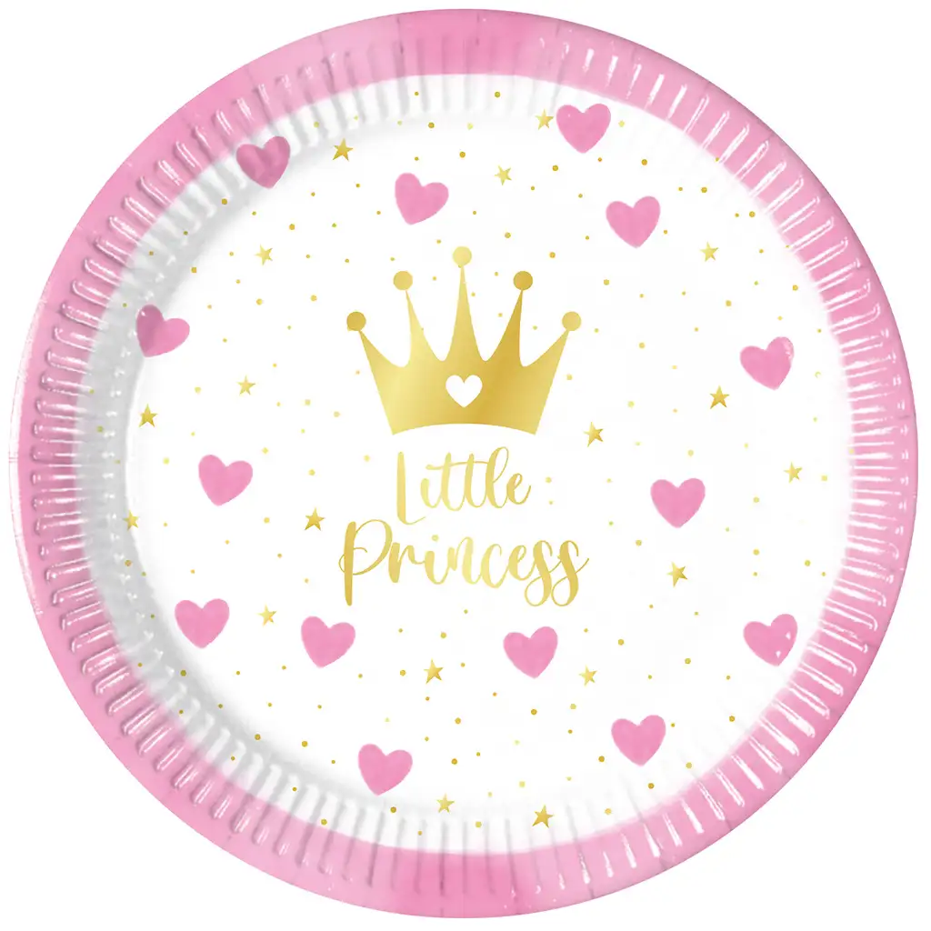 Little Princess комплект от 8 броя хартиени чинии с диаметър 20 см изображение 1
