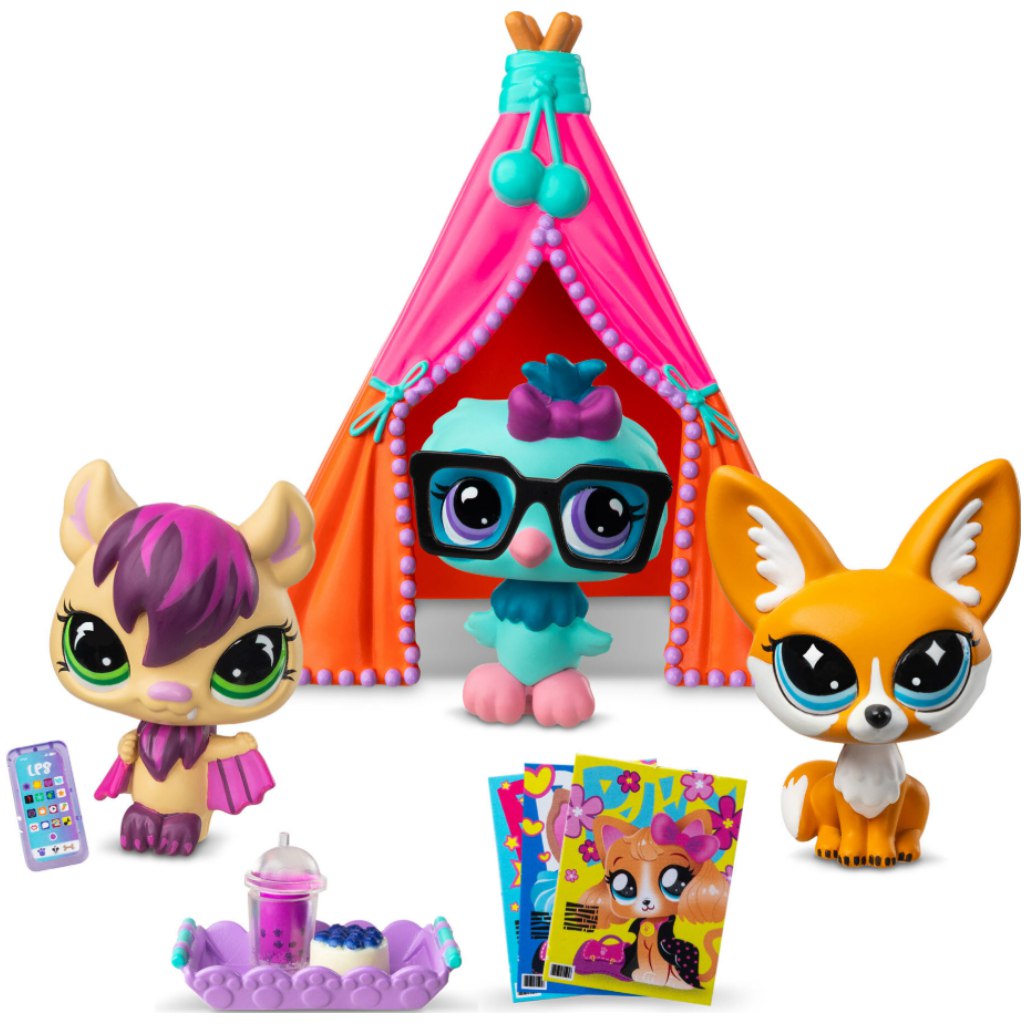 Littlest Pet Shop: Парти с пижами 3бр игрален комплект с фигурка изображение 2
