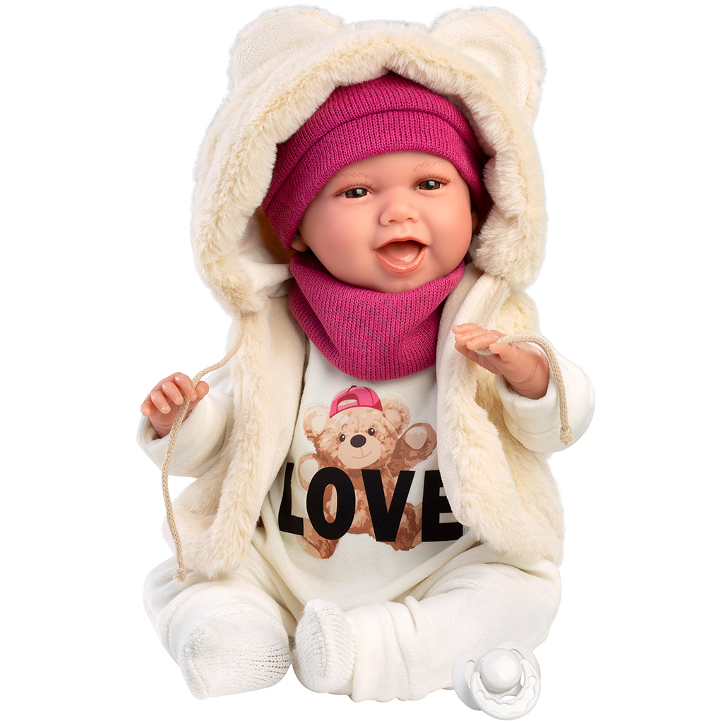 Llorens: Mimi 42 см плачеща кукла Love Bear комплект с мечета изображение 4