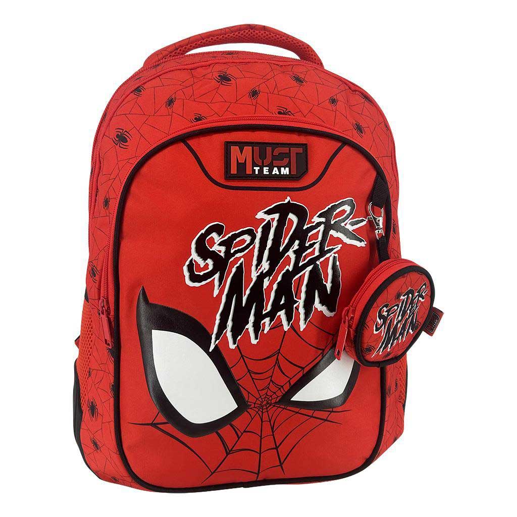Луна: Червена закръглена раница с 3 отделения Team Spider-Man, раница 32x18x43cm изображение 1
