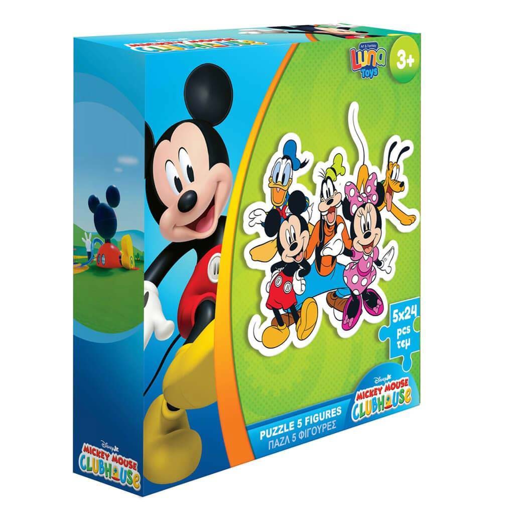 Луна: Disney Мики Маус и приятелите му 5x24бр. пъзел изображение 1