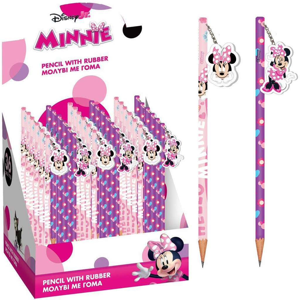 Луна: Disney Мини Маус графитен молив с гумичка, в два варианта 1бр изображение 1