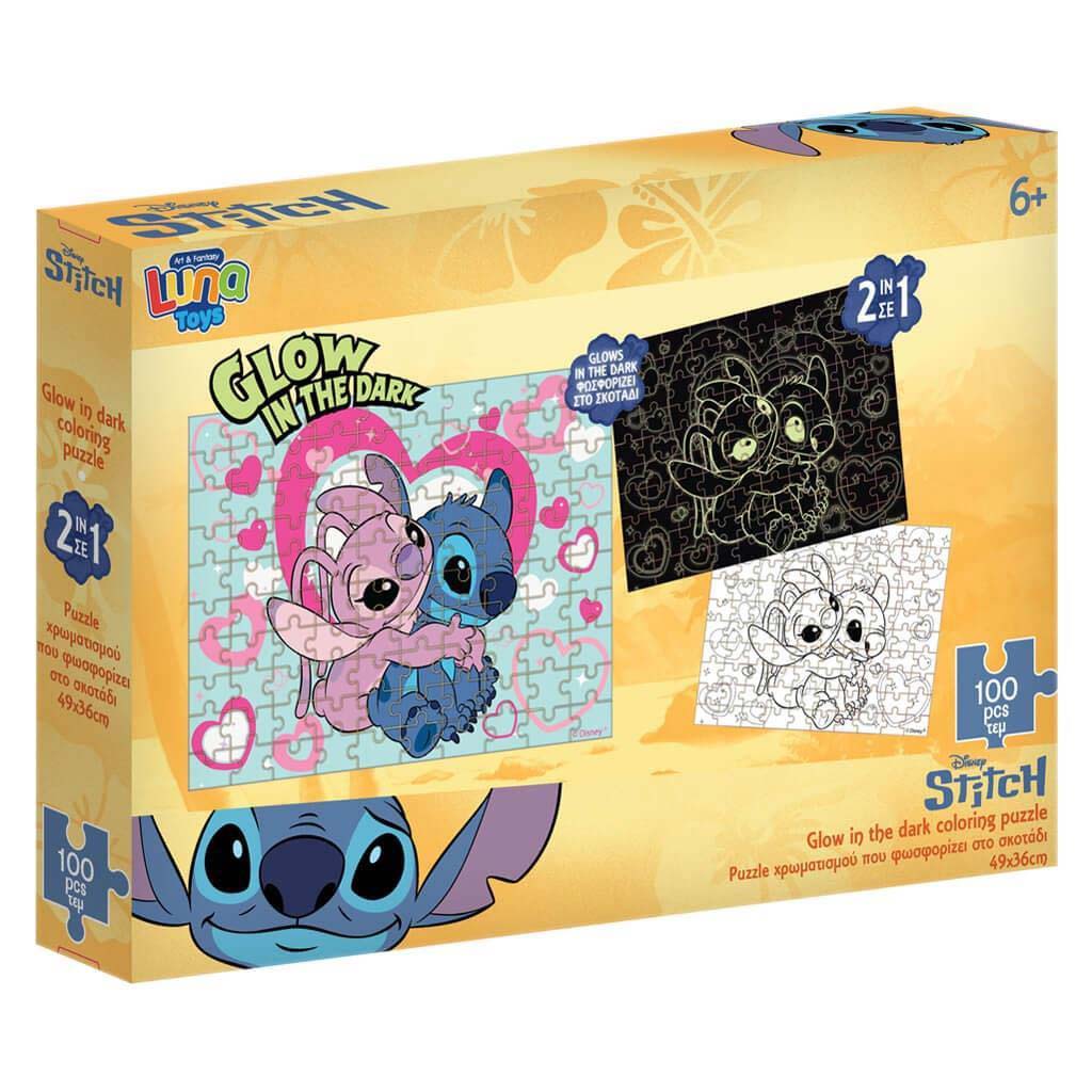 Луна: Disney Stitch 100бр. светещ пъзел изображение 1
