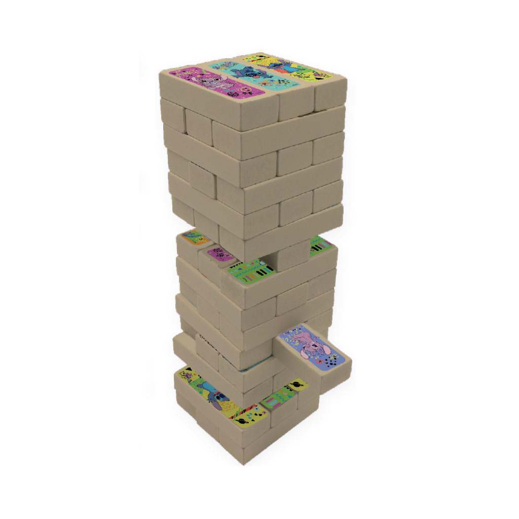 Луна: Disney Stitch 3в1 настолна игра - Jenga, Домино и Игра с памет изображение 2