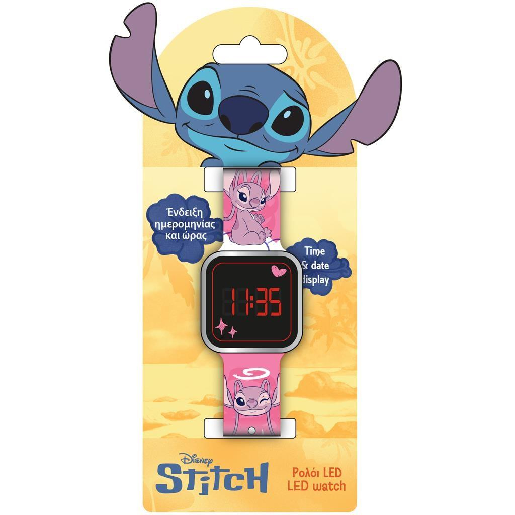 Луна: Disney Stitch и Angel розова LED часовник изображение 1