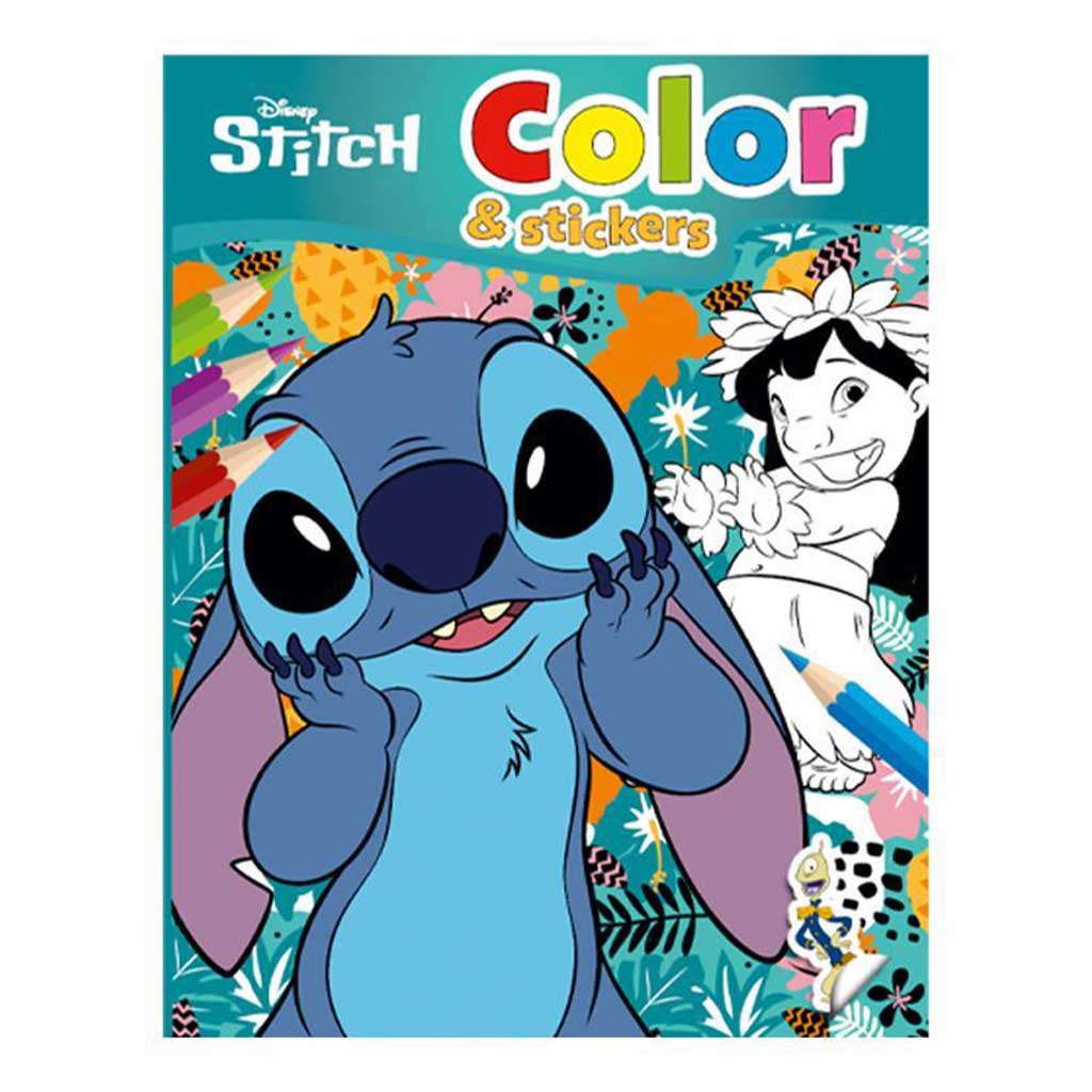 Луна: Disney Stitch оцветяваща книжка с лепенки 32 страници изображение 1