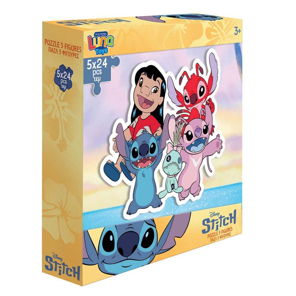 Луна: Disney Stitch персонажи 5x24бр. пъзел изображение 1