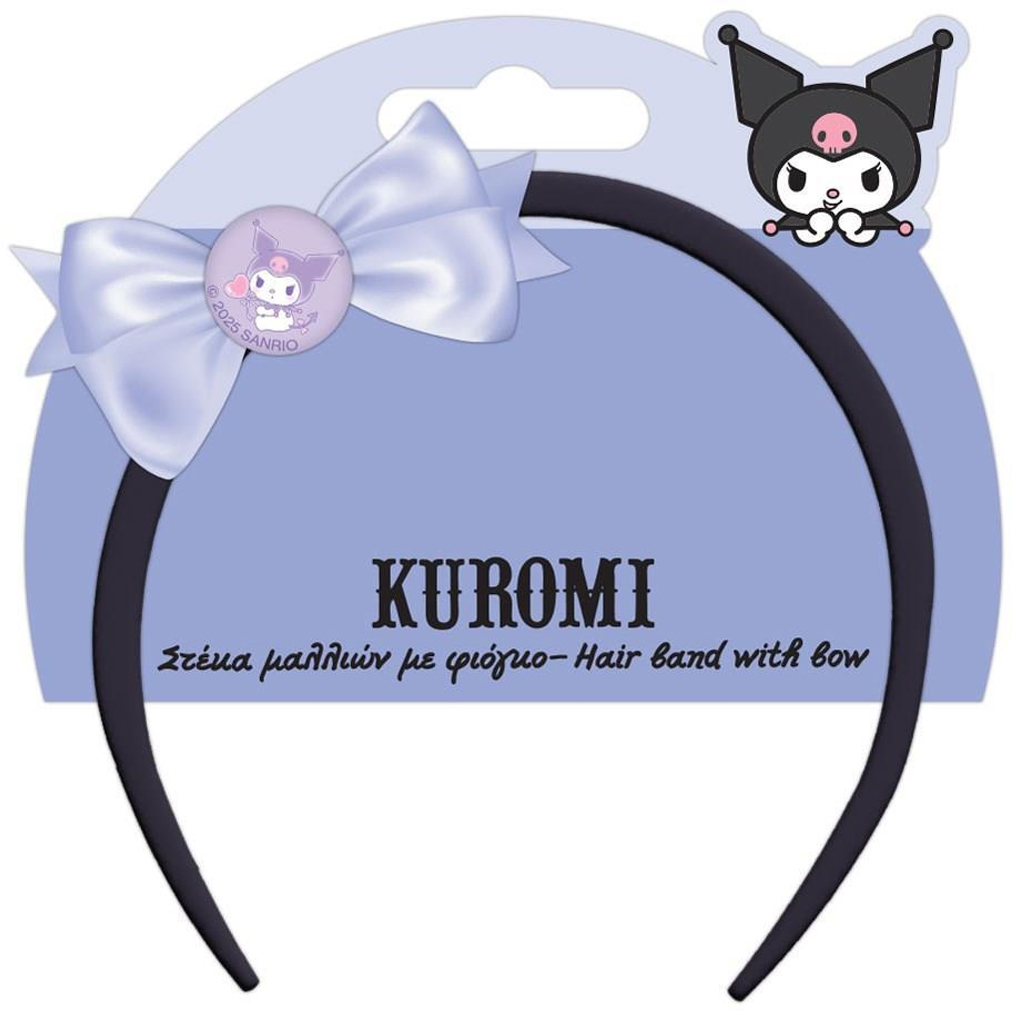 Луна: Хедбанд с Kuromi мотиви и панделка изображение 1