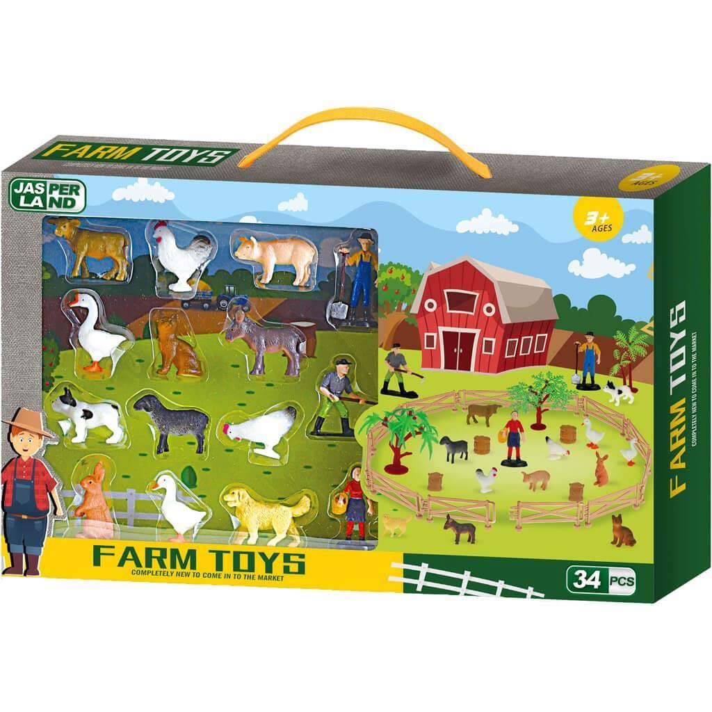Луна: Игрална комплектация с животни от ферма Jasper Land, 34 части изображение 1