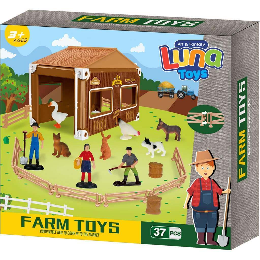 Луна: Игрална комплектация с животни от фермата Jasper Land 37 части изображение 1