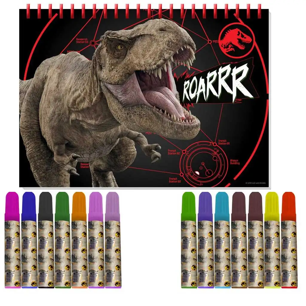 Луна: Jurassic World оцветяващ комплект с шаблон и стикери 54x47см изображение 2