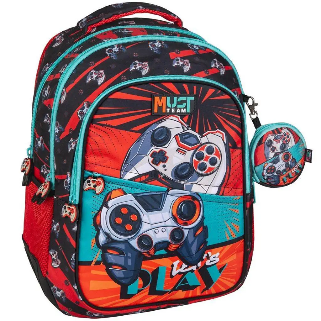 Луна: Must Team Gamer закръглен 3 отделен училищен ранец, раница 32x18x43cm изображение 1