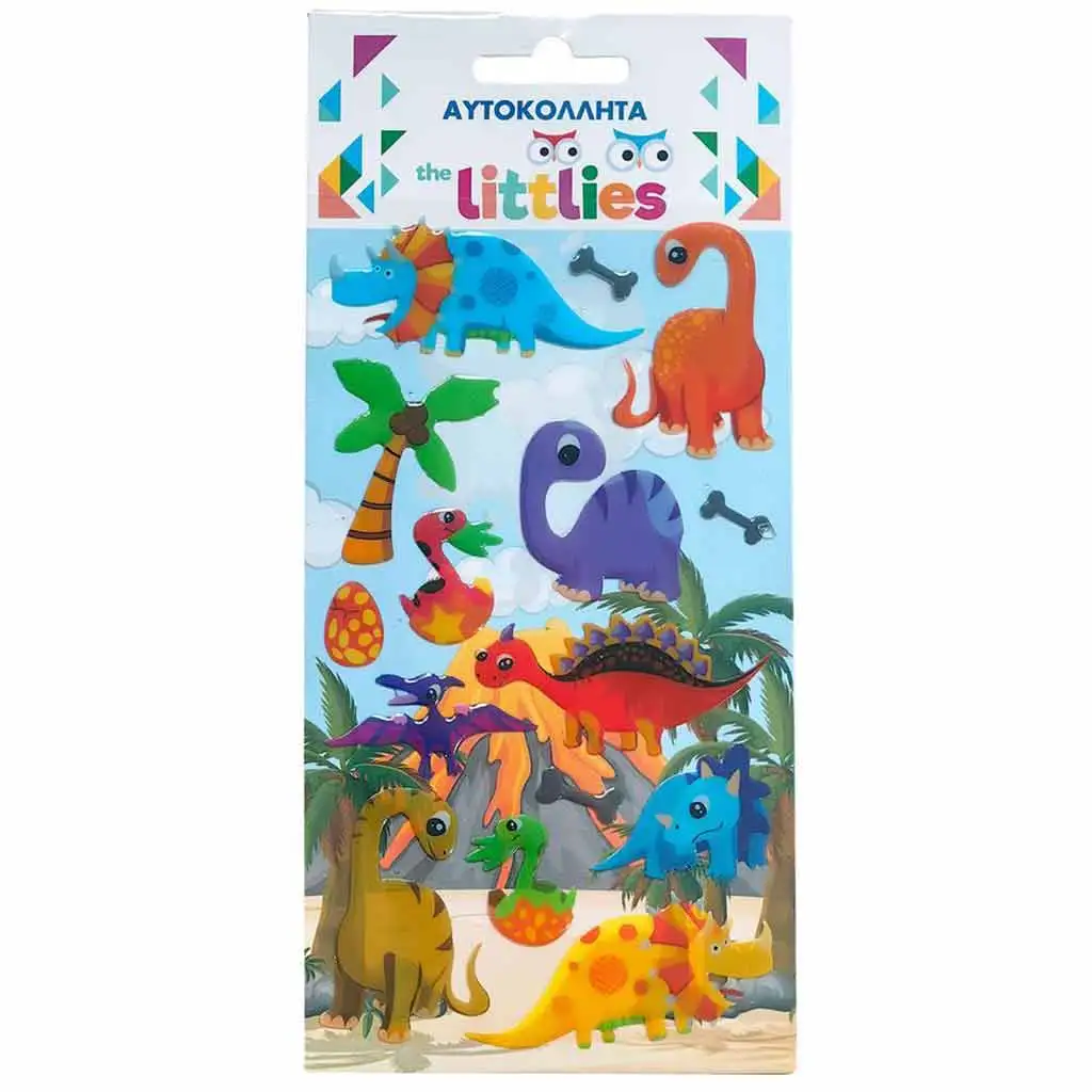 Луна: The Littlies динозавърски Пъфи Стикер комплект 10x22см изображение 1