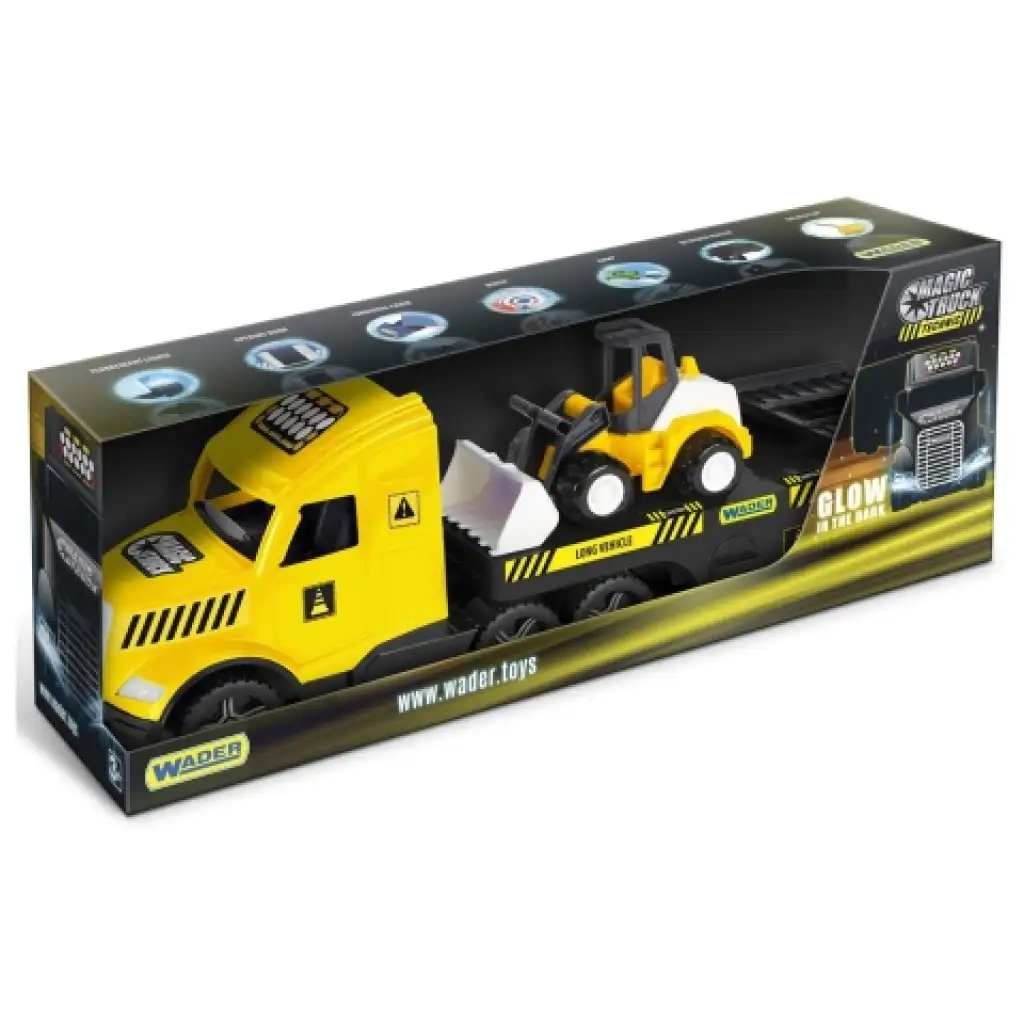 Magic Truck Technic: Камион с булдозер и светлина 80см - Wader изображение 1