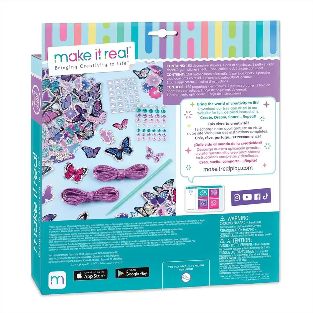 Make It Real: Sticker Chic Декорация за обувки - Пеперуди изображение 2