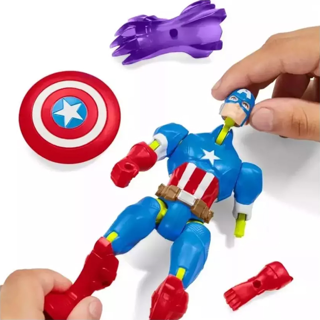 Marvel Mix Mashers: Фигура на Капитан Америка с аксесоари - Hasbro изображение 3