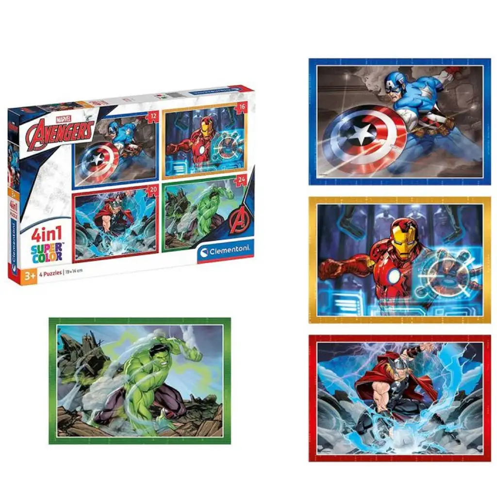 Marvel: Отмъстителите 4в1 Supercolor пъзел - Clementoni изображение 2