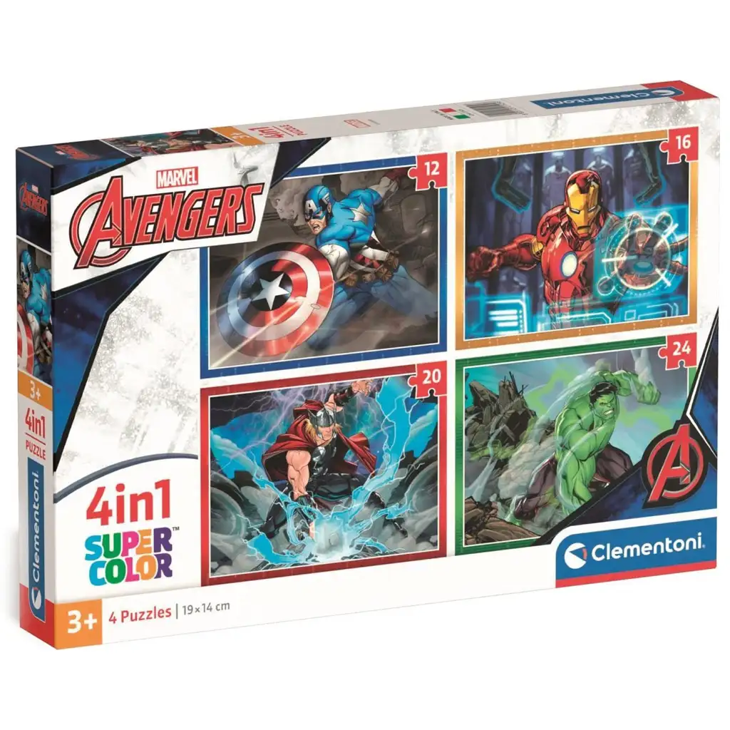 Marvel: Отмъстителите 4в1 Supercolor пъзел - Clementoni изображение 1